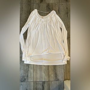 We the Free from Free People bright white hi low long sleeve tunic length top.